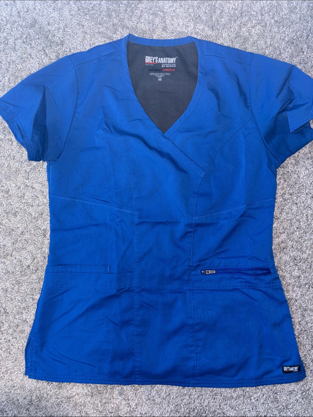 Grey's Anatomy Royal Blue V-Neck Scrub Top